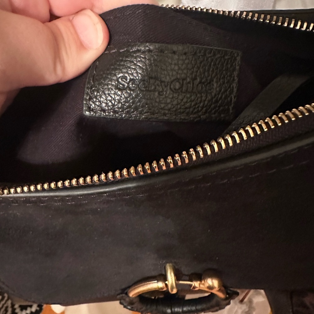 See By Chloe Black Crossbody Bag with Gold Hardware